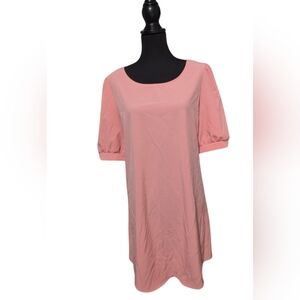 White Plum Coral Pink Crew Neck Tunic Dress. Size: Large